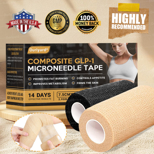 Patented & Made in USA | 🗽Ourlyard® Composite GLP-1 Microneedle Tape for Fat Burning & Contouring, for Abdomen, Legs, Arms & Buttocks (3"x 177" Roll-4.5M)
