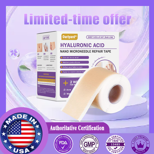 ✅ FDA Approved | Ourlyard® Hyaluronic Acid Nano Microneedle Repair Tape🗽✨(Effective in fading various types of scars, including surgical scars, burn scars, acne scars, and stretch marks, while improving uneven skin tone and skin imperfections.)